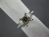 ESTATE .72CT ROUND & BAGUETTE CUT DIAMOND PLATINUM 3D SEMI MOUNT ENGAGEMENT RING