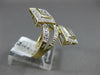 ESTATE LARGE .95CT ROUND & PRINCESS DIAMOND 14KT YELLOW GOLD 3D SQUARE RING