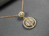 ESTATE .35CT DIAMOND 14K ROSE GOLD 3D ROUND CLUSTER CLASSIC FLOATING PENDANT