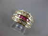 ESTATE WIDE 1.90CT DIAMOND & AAA RUBY 14KT YELLOW GOLD 3D COCKTAIL RING #21571