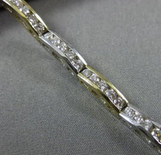 ESTATE 3CT ROUND DIAMOND 14K WHITE & YELLOW GOLD CLASSIC CHANNEL TENNIS BRACELET