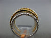 ESTATE WIDE .87CT PINK DIAMOND 18KT WHITE & ROSE GOLD MULTI ROW CRISS CROSS RING
