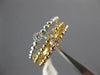ESTATE WIDE .11CT ROUND CUT DIAMOND 18K TRI COLOR GOLD BEADED STACKABLE FUN RING