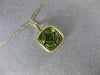 ESTATE 1.53CT DIAMOND & AAA PERIDOT 14KT YELLOW GOLD SQUARE HALO CLASSIC PENDANT