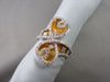 ANTIQUE WIDE 1.09CT DOUBLE HEART DIAMOND 14KT WHITE & YELLOW GOLD RING
