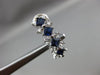 ESTATE 1.40CT DIAMOND & AAA SAPPHIRE 14K WHITE GOLD 3D UMBRELLA CLIP ON EARRINGS