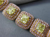 GIA LARGE 19.42CT PINK & FANCY YELLOW DIAMOND 18K ROSE GOLD HALO TENNIS BRACELET