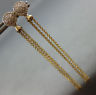 ESTATE LONG .26CT DIAMOND 14K YELLOW GOLD 3D CLUSTER CHANDELIER HANGING EARRINGS