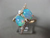 ESTATE 1.80CT DIAMOND & AAA AUSTRALIAN OPAL 14KT YELLOW GOLD 3D SNAKE OVAL RING