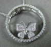 ESTATE .18CT DIAMOND 14KT WHITE GOLD 3D CIRCLE OF LIFE BUTTERFLY LOVE PENDANT