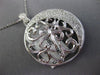 ESTATE LARGE .60CT DIAMOND 14KT WHITE GOLD FILIGREE FLOATING ROUND MOON PENDANT