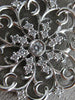 ESTATE LARGE .58CT DIAMOND 14KT YELLOW GOLD 3D FILIGREE FLOWER SNOWFLAKE PENDANT