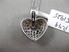 ESTATE .75CT DIAMOND 14K WHITE GOLD 3D PAVE CLASSIC HEART FLOATING HEART PENDANT