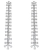 LARGE & LONG 7.12CT DIAMOND 18KT WHITE GOLD ROUND & PEAR SHAPE HANGING EARRINGS