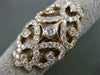 ANTIQUE LARGE 2.33CT DIAMOND 14K ROSE GOLD FLEUR DE LIS ETOILE FILIGREE FUN RING