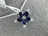 1.44CT DIAMOND & AAA SAPPHIRE 18KT WHITE GOLD 3D FLOWER SNOWFLAKE LOVE PENDANT