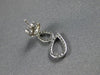 ESTATE .28CT DIAMOND 14KT WHITE GOLD 3D OPEN TEAR DROP HANGING FUN EARRINGS