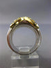 ESTATE WIDE .85CT DIAMOND 18K WHITE & YELLOW GOLD 3D MULTI ROW X LOVE RING #3016