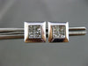 ESTATE .78CT DIAMOND PRINCESS 18KT WHITE GOLD CLASSIC 3D SQUARE STUD EARRINGS