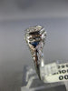 ANTIQUE .43CT DIAMOND & AAA SAPPHIRE 18KT WHITE GOLD 3D ENGAGEMENT RING #21681