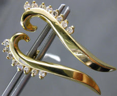 ESTATE .32CT DIAMOND 14KT YELLOW GOLD 3D CLASSIC SEA HORSE STUD EARRINGS #16772