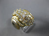 ESTATE EXTRA LARGE 1.5CT ROUND CUT DIAMOND 14K YELLOW GOLD CLUSTER COCKTAIL RING