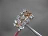 ESTATE WIDE 1.41CT WHITE & PINK DIAMOND 18K 2 TONE GOLD CLASSIC ANNIVERSARY RING
