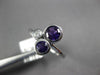 ESTATE .93CT DIAMOND & AAA AMETHYST 14KT WHITE GOLD 3 STONE TRIANGULAR FUN RING