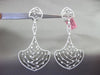 ESTATE EXTRA LARGE 3.10CT DIAMOND 14KT WHITE GOLD OPEN FILIGREE HANGING EARRINGS