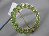 ANTIQUE LARGE 8.05CT AAA PERIDOT 14KT YELLOW GOLD 3D FLOWER CIRCULAR BROOCH PIN