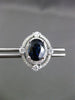 ESTATE LARGE 4.11CT DIAMOND SAPPHIRE 14K WHITE GOLD ETOILE HALO HANGING EARRINGS