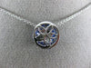 ESTATE .42CT DIAMOND & AAA SAPPHIRE 18KT WHITE GOLD 3D FILIGREE FLOWER PENDANT