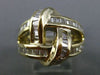 ESTATE LARGE 1.20CT DIAMOND 14KT YELLOW GOLD CRISS CROSS LOVE KNOT RING #19271