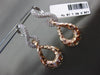 ESTATE LARGE 1.1CT DIAMOND 14KT WHITE & ROSE GOLD 3D LOVE KNOT HANGING EARRINGS