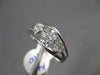 ESTATE .48CT ROUND CUT DIAMOND 14K WHITE GOLD 3D CLASSIC FLOWER CLUSTER FUN RING