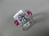 ESTATE 2.05CT DIAMOND & AAA RUBY 14KT WHITE GOLD SQUARE CLASSIC ENGAGEMENT RING