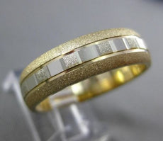 ESTATE 14KT WHITE & YELLOW GOLD 3D DIAMOND CUT WEDDING ANNIVERSARY RING  #24628