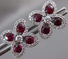 ESTATE LARGE 1.69CT DIAMOND & AAA RUBY 18K WHITE GOLD LUCKY FLOWER STUD EARRINGS