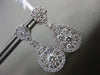 ESTATE 1.74CT DIAMOND 18K WHITE GOLD 3D PEAR SHAPE CLUSTER HALO HANGING EARRINGS