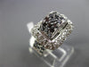 ESTATE WIDE 1CT WHITE & BLACK DIAMOND 14K WHITE GOLD 3D SQUARE HEART LOVE RING