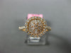 ESTATE .66CT ROUND & BAGUETTE DIAMOND 18KT ROSE GOLD 3D FLOWER HEART LOVE RING