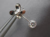 ESTATE .40CT DIAMOND 18KT WHITE GOLD 3D BEZEL BUTTERFLY HANGING EARRINGS #6417