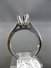 ESTATE .50CT DIAMOND 18K WHITE GOLD 3D FILIGREE HEART SEMI MOUNT ENGAGEMENT RING