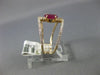 ESTATE LARGE 1.25CT ROUND DIAMOND & AAA OVAL CUT RUBY 14KT ROSE GOLD 3D FUN RING