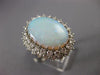 ANTIQUE LARGE 3.50CT OLD MINE DIAMOND & AAA OPAL 14K WHITE GOLD OVAL RING #22137
