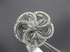 ESTATE EXTRA LARGE 1.34CT DIAMOND 14KT WHITE GOLD 3D FLOWER INFINITY LOVE RING