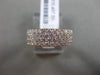 ESTATE 1.37CT DIAMOND 18K ROSE GOLD 3D MULTI ROW PAVE SEMI ETERNITY WEDDING RING