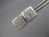ESTATE 1.0CT DIAMOND 14KT WHITE GOLD 3D CLASSIC SQUARE PAVE STUD EARRINGS #19721