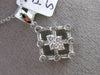 ESTATE .26CT DIAMOND ROUND & BAGUETTE 18KT WHITE GOLD 3D SQUARE FLOATING PENDANT