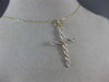 ESTATE .18CT DIAMOND 14KT WHITE GOLD 3D INFINITY CLASSIC CROSS FLOATING PENDANT